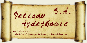 Velisav Azdejković vizit kartica